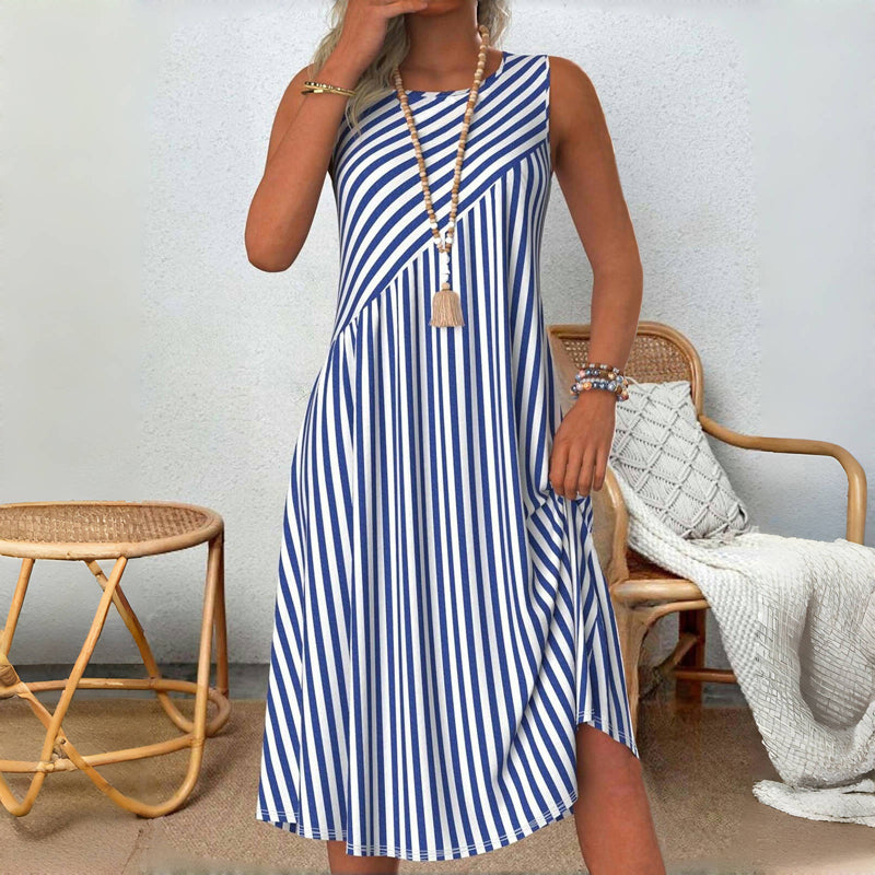 Emily | Blue Striped Summer Dress