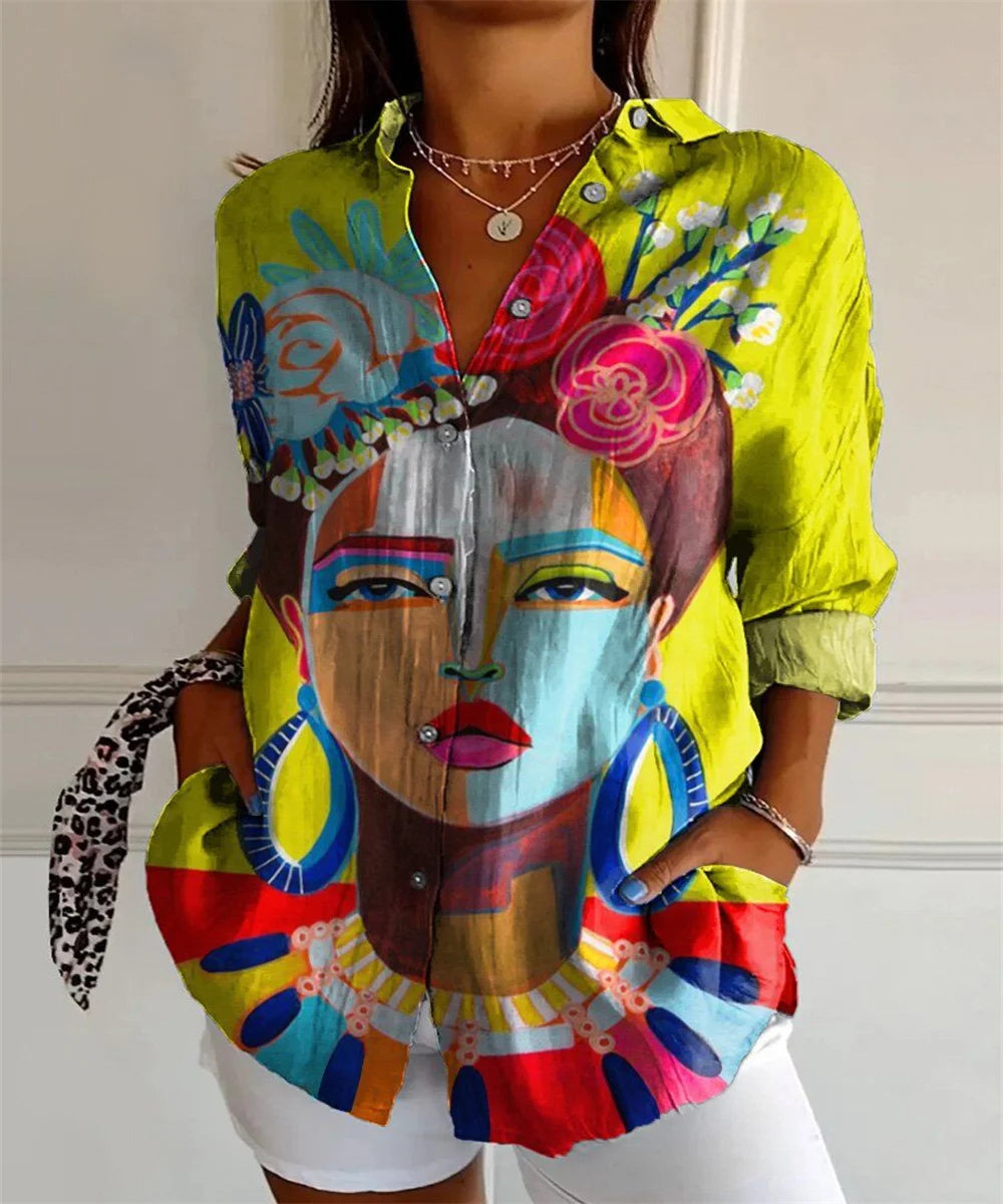 Fanny | Stylish Oil Painting Blouse