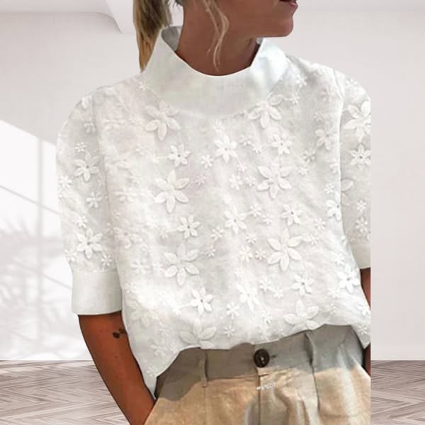 Beth | Chic Stand-Up Collar Blouse