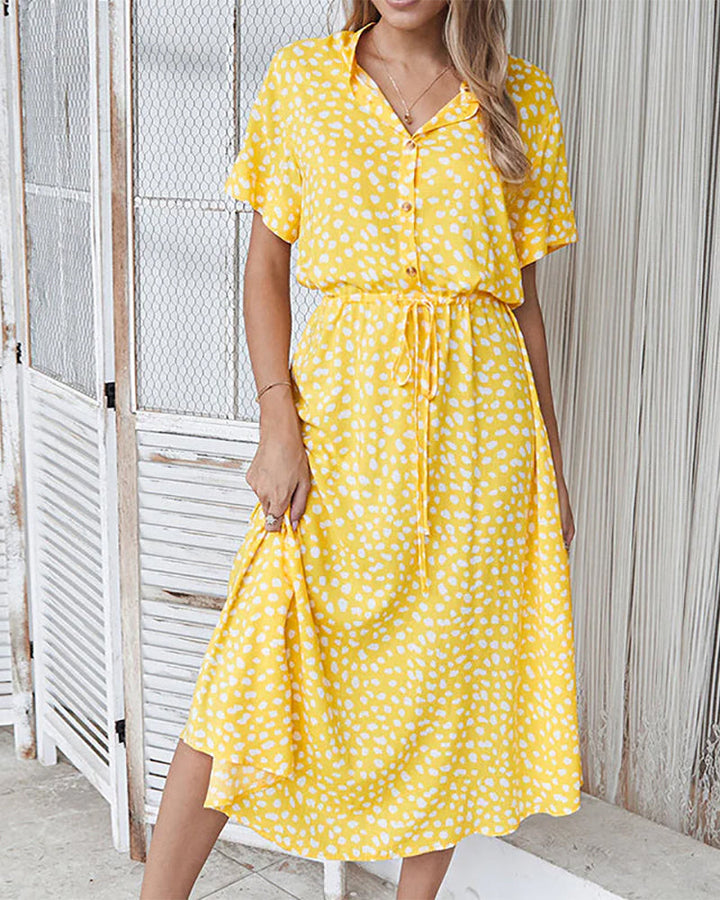 Bo | V-Neck Dress with Polka Dot Print