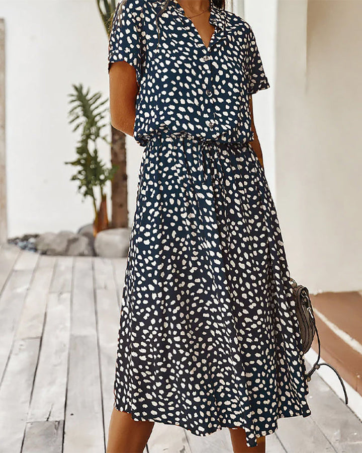 Bo | V-Neck Dress with Polka Dot Print