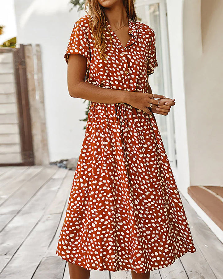 Bo | V-Neck Dress with Polka Dot Print