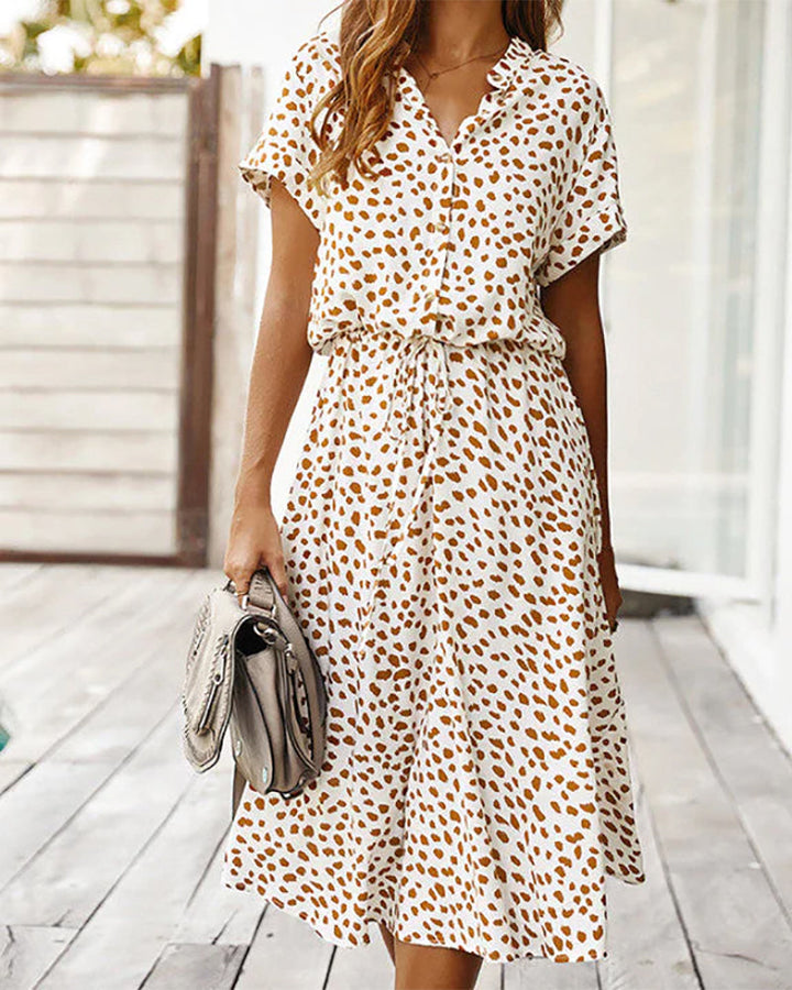 Bo | V-Neck Dress with Polka Dot Print