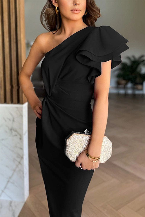 Fanny | Elegant Off-Shoulder Midi Dress