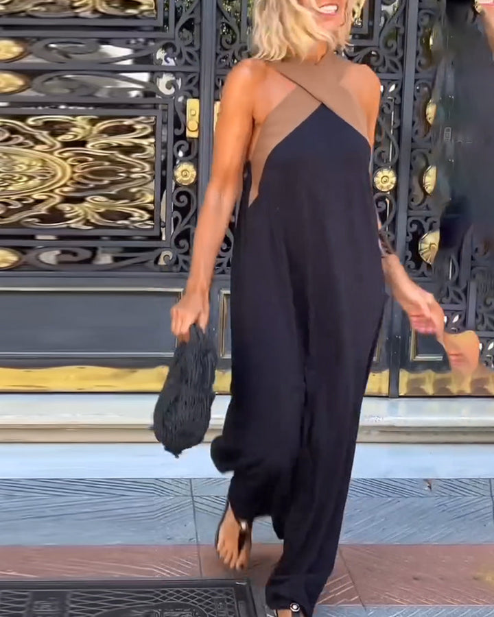 Linde | Elegant Cross Neck Dress