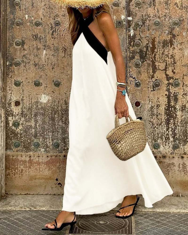 Linde | Elegant Cross Neck Dress