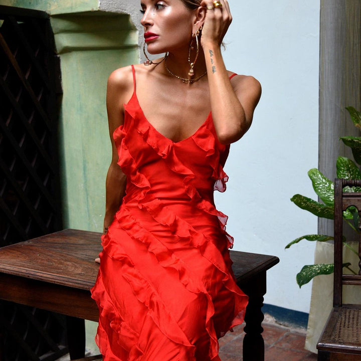 Sara | Ruffled Maxi Dress