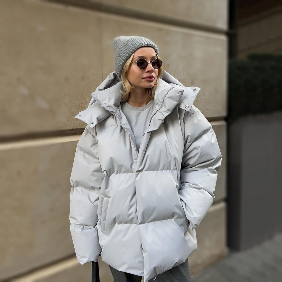 Yulia | Modern Style Detachable Hood Warm Puffer Jacket