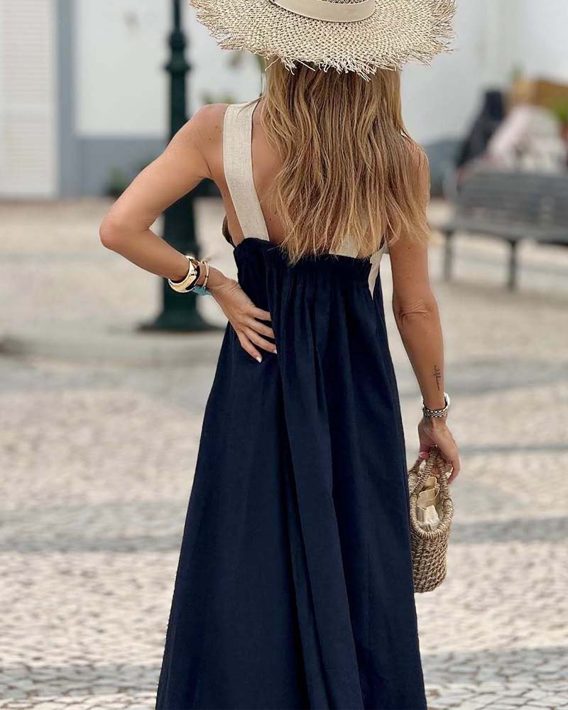 Linde | Elegant Cross Neck Dress