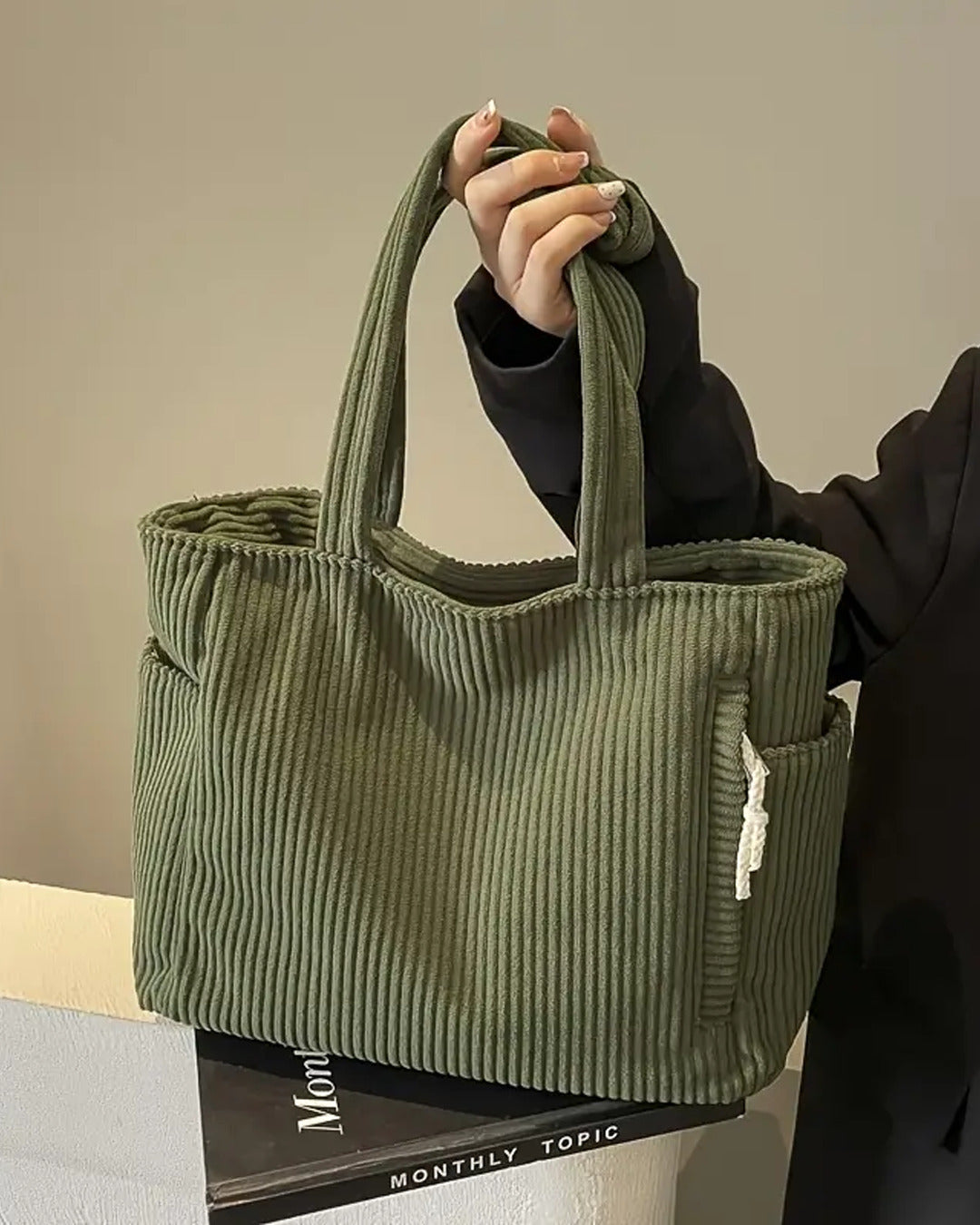 Matilda | Trendy Ribbed Tote Bag