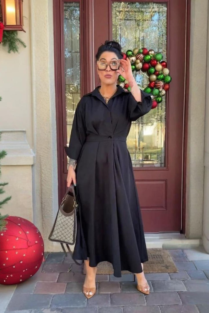 Elkie | Lapel Wrap Maxi Dress