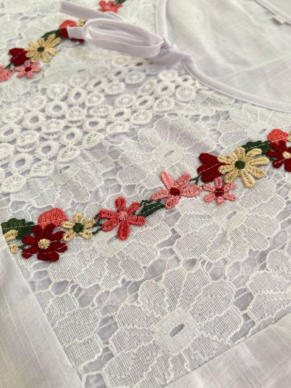 Alexandra | Elegant Lace Patchwork V-Neck Blouse