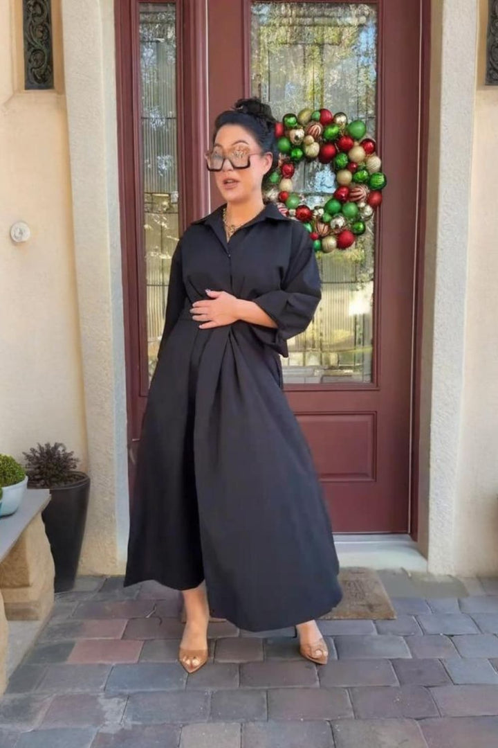 Elkie | Lapel Wrap Maxi Dress