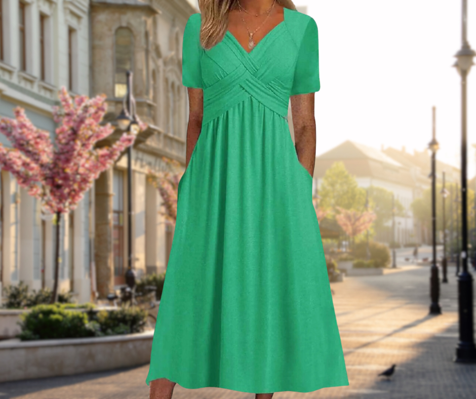 Claire | Elegant Midi Dress with Tummy Coverage