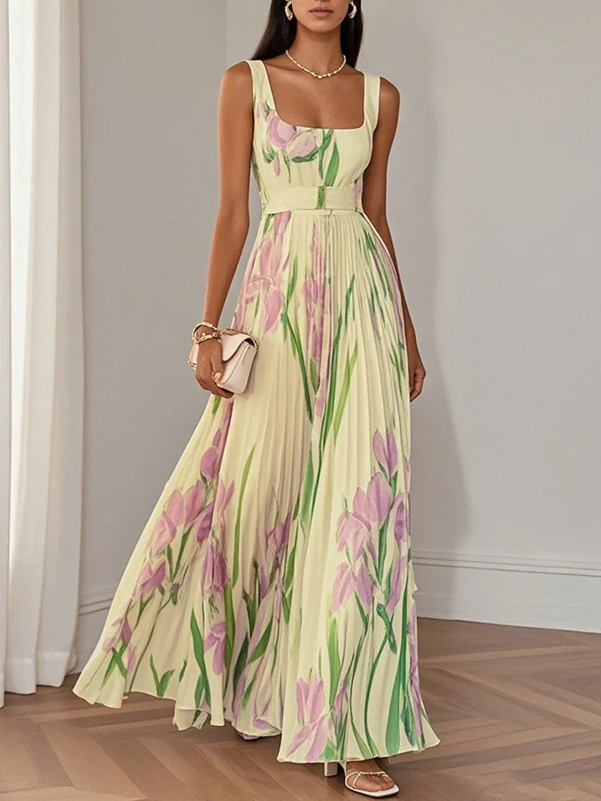 Mary | Elegant Pleated Maxi Dress