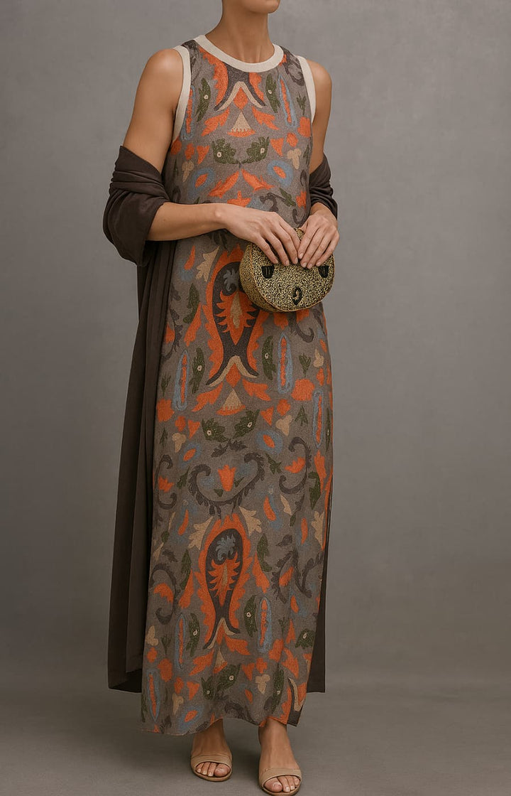 Fenella | Elegant Printed Dress Set