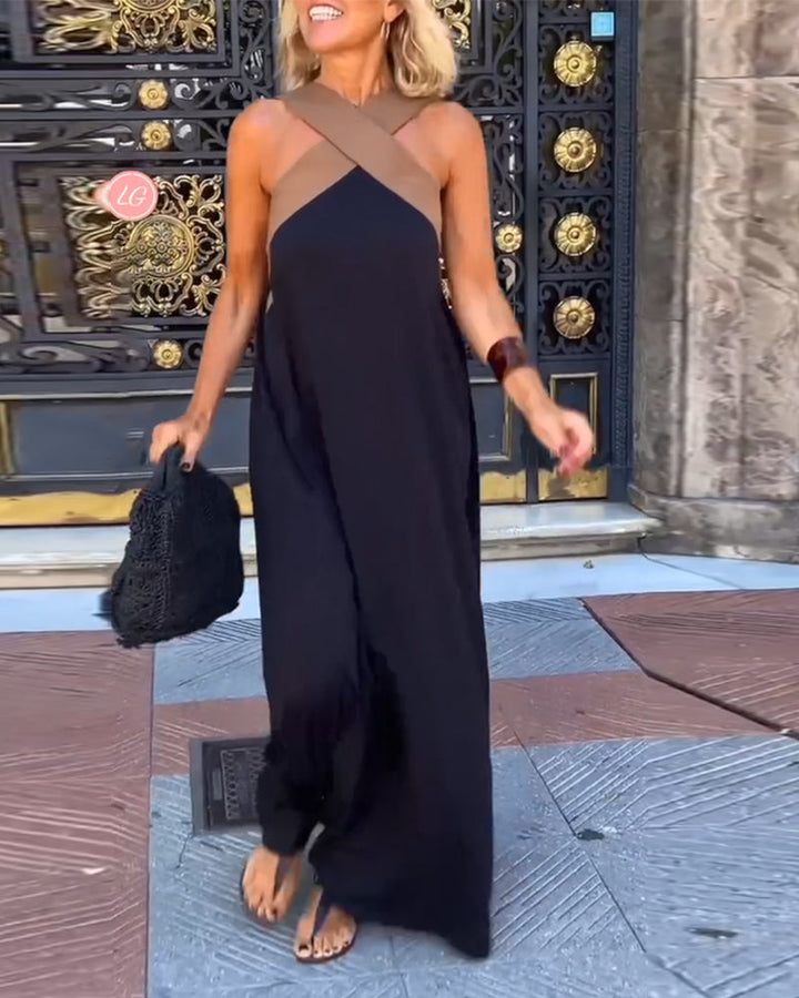 Linde | Elegant Cross Neck Dress