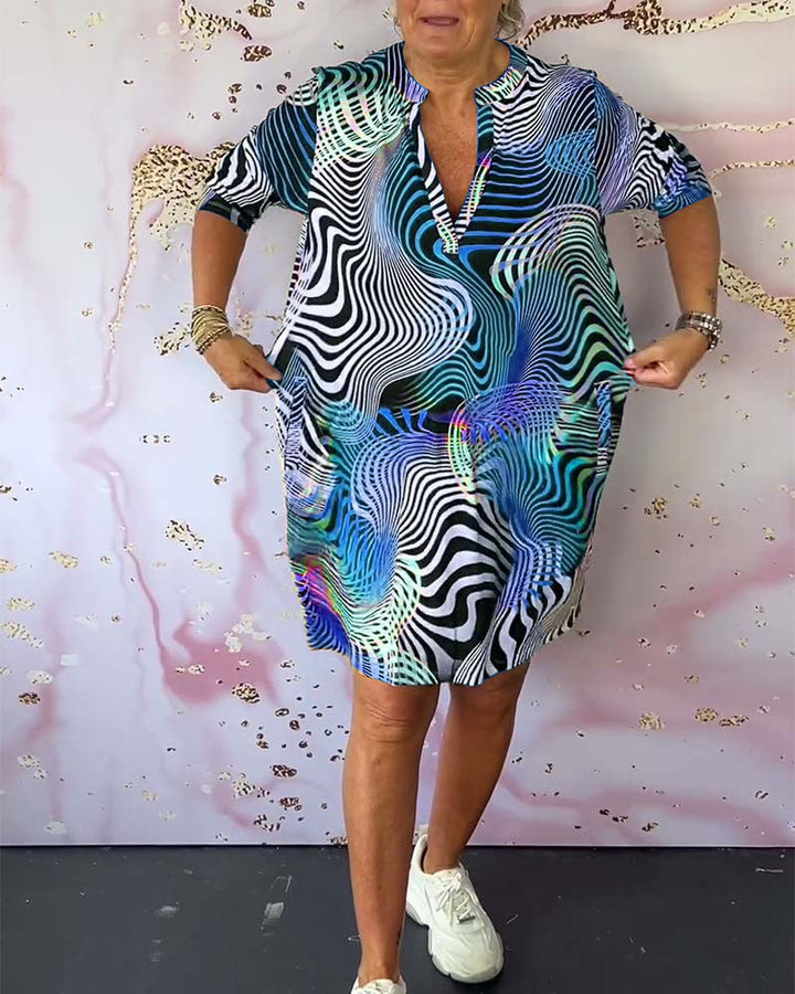 Lia | Colourful V-Neck Dress