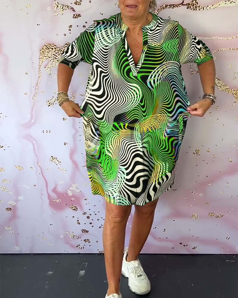 Lia | Colourful V-Neck Dress