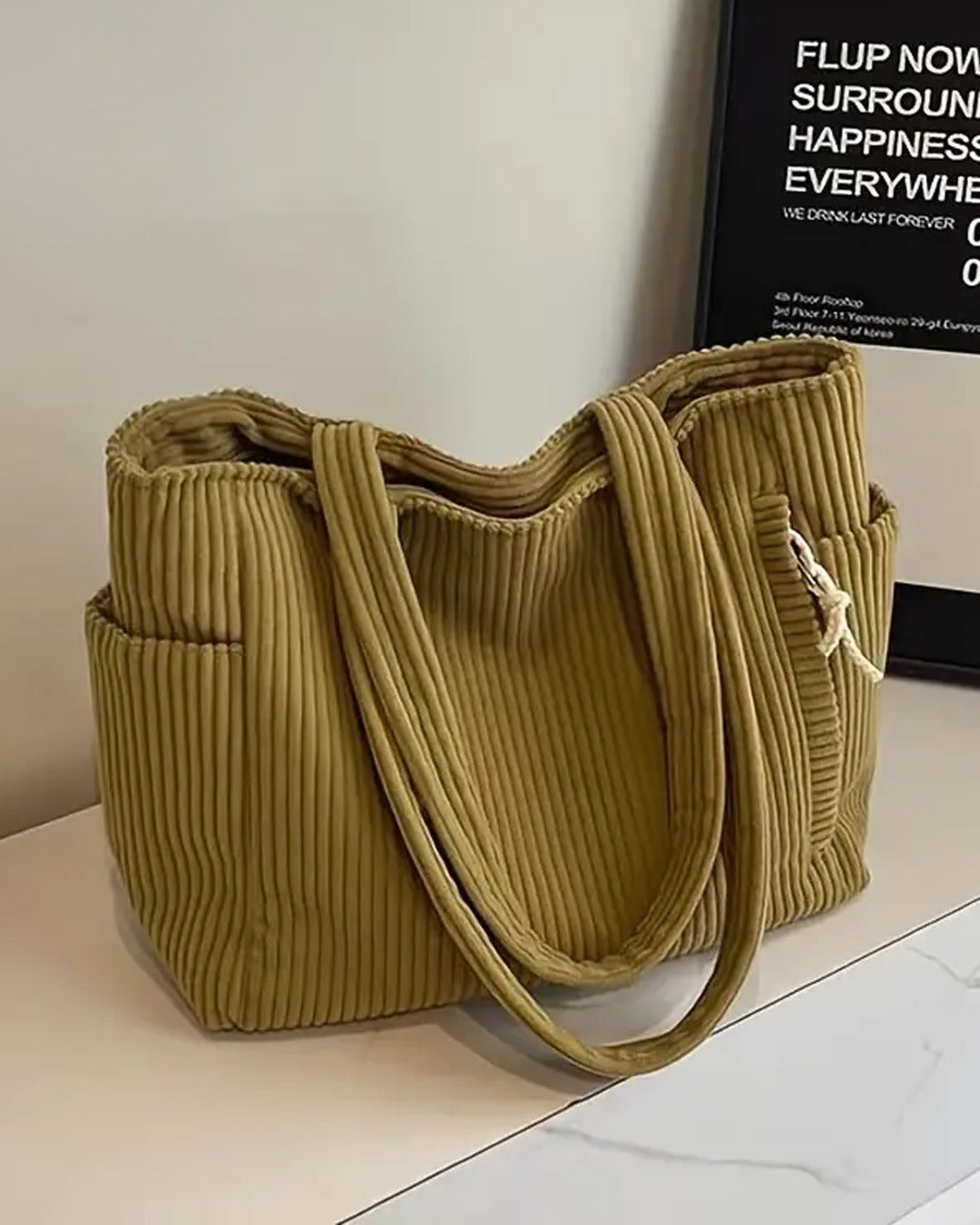 Matilda | Trendy Ribbed Tote Bag