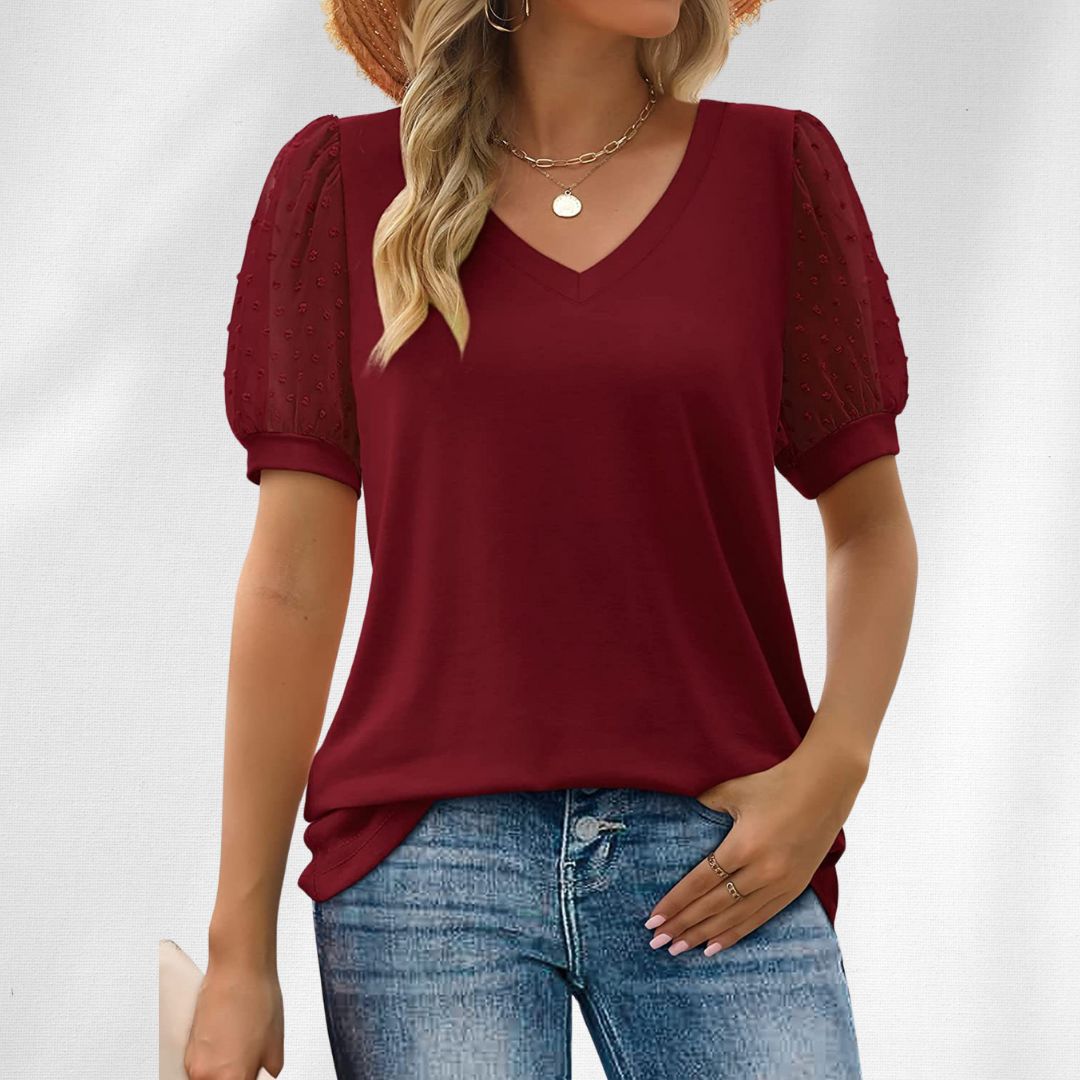 Catherine | Elegant V-Neck Top
