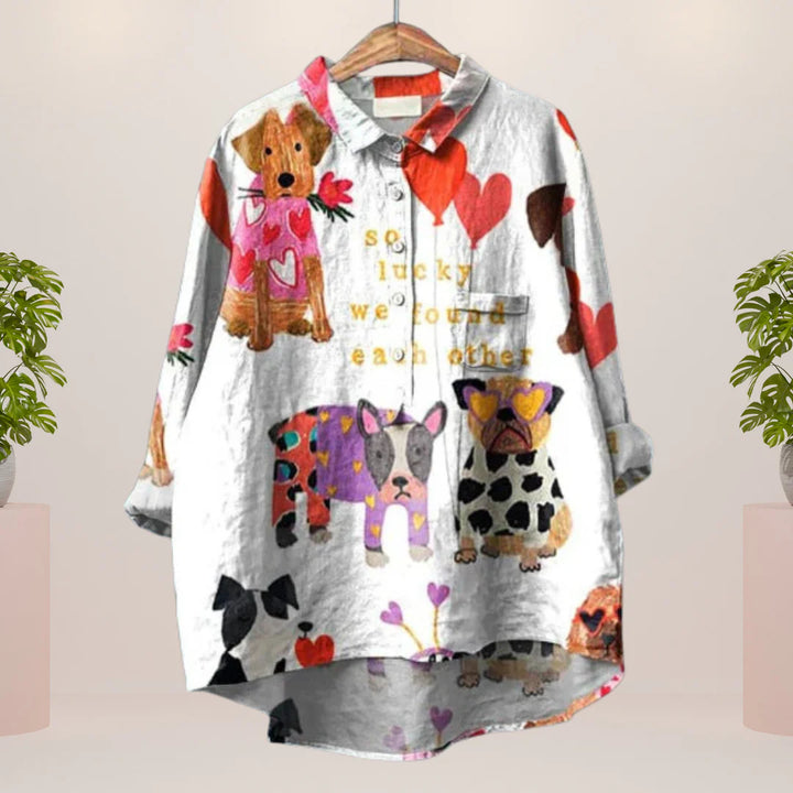 Frida | Artistic Print Trendy Blouse