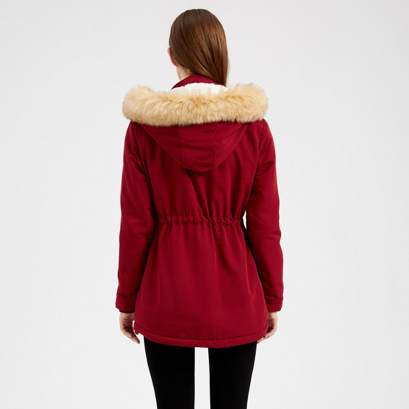 Ashleigh | Cashmere Lined Warm Detachable Fur Hood Jacket