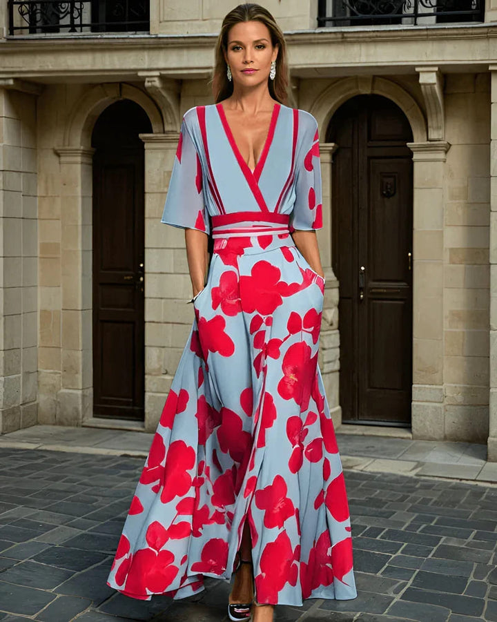 Elle | Elegant Floral Wrap Dress