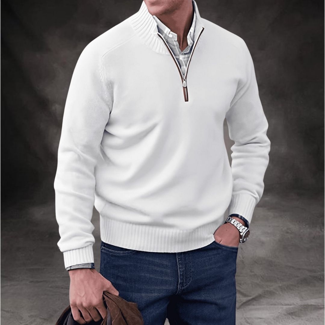 Benoit | Elegant Cashmere Zip Sweater