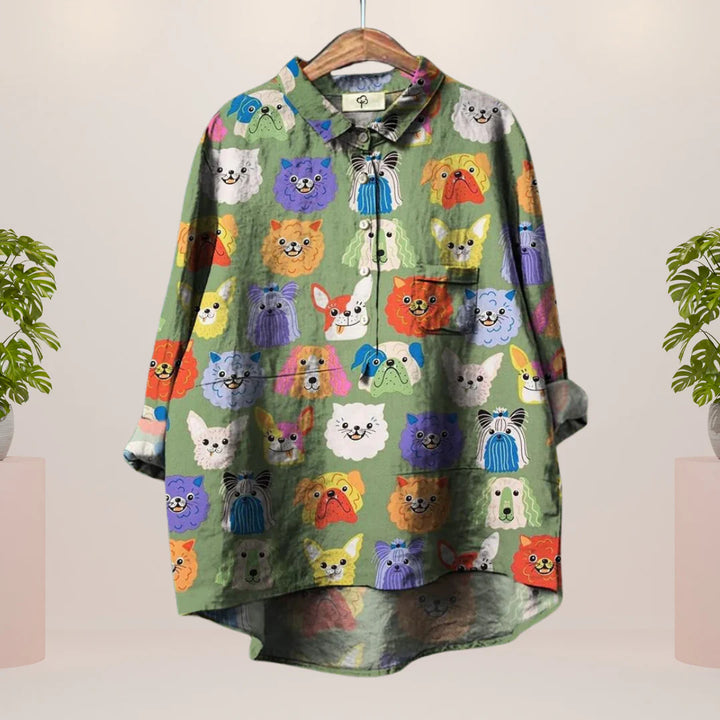 Frida | Artistic Print Trendy Blouse