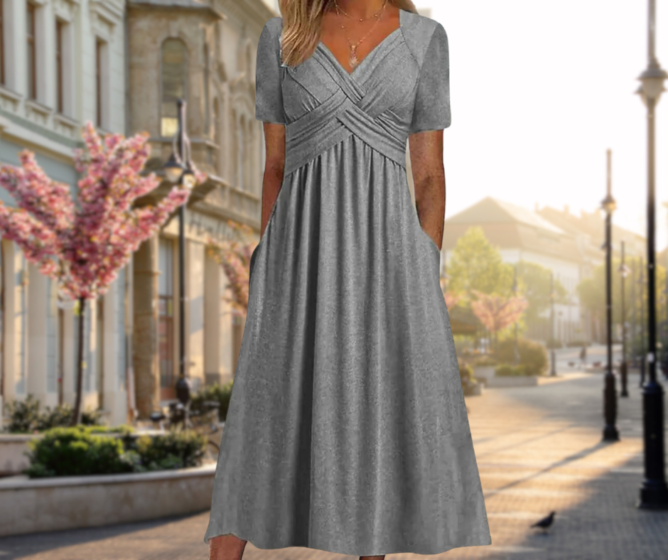 Claire | Elegant Midi Dress with Tummy Coverage