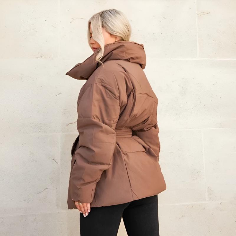 Lyfira | Zipper Puffer Jacket With Belt