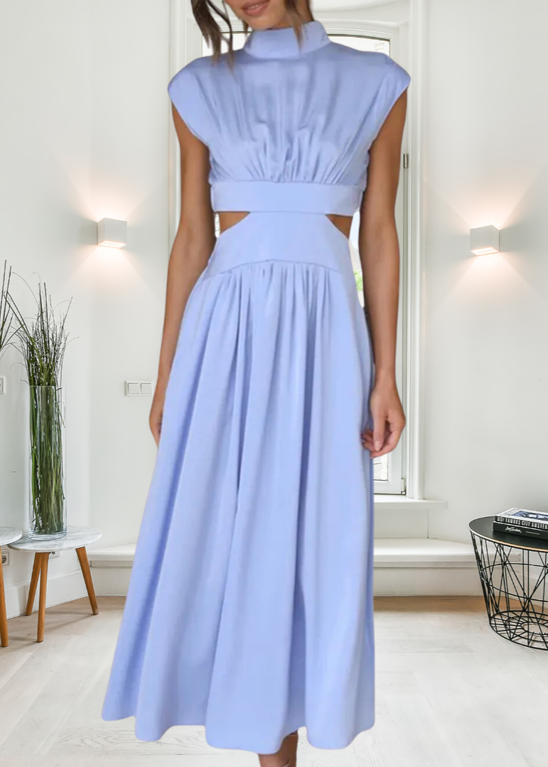 Zaria | Chic Sleeveless A-Line Dress with High Waist