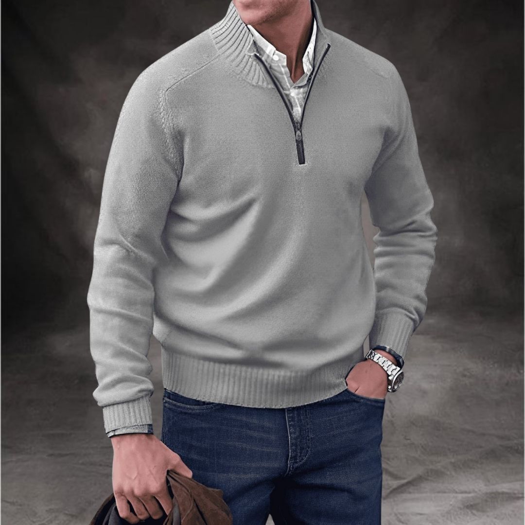 Benoit | Elegant Cashmere Zip Sweater