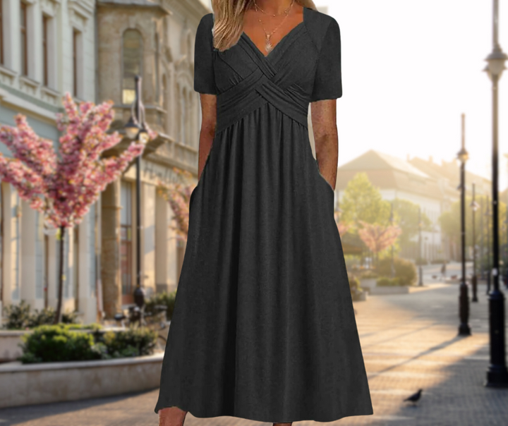 Claire | Elegant Midi Dress with Tummy Coverage