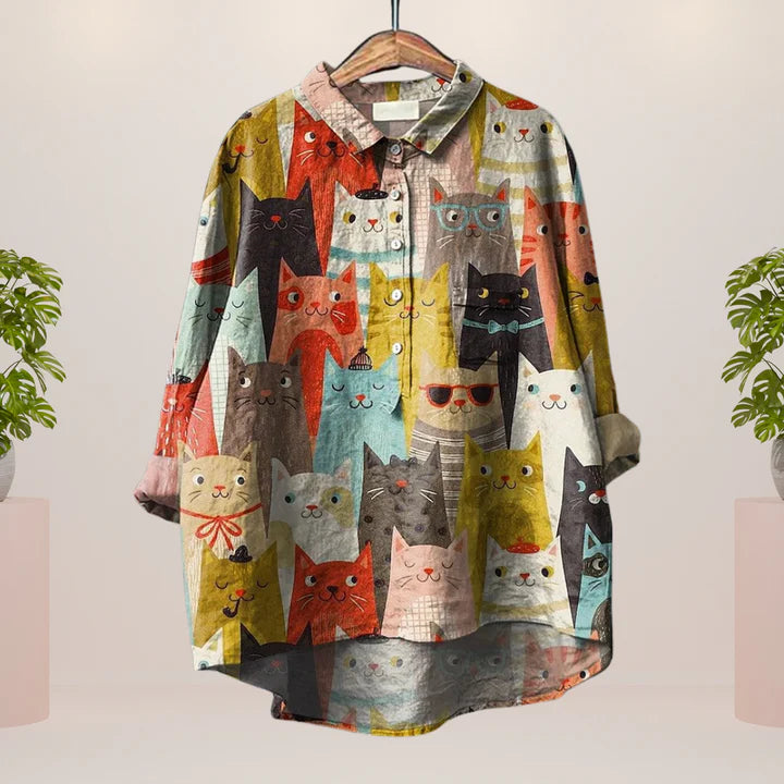 Frida | Artistic Print Trendy Blouse