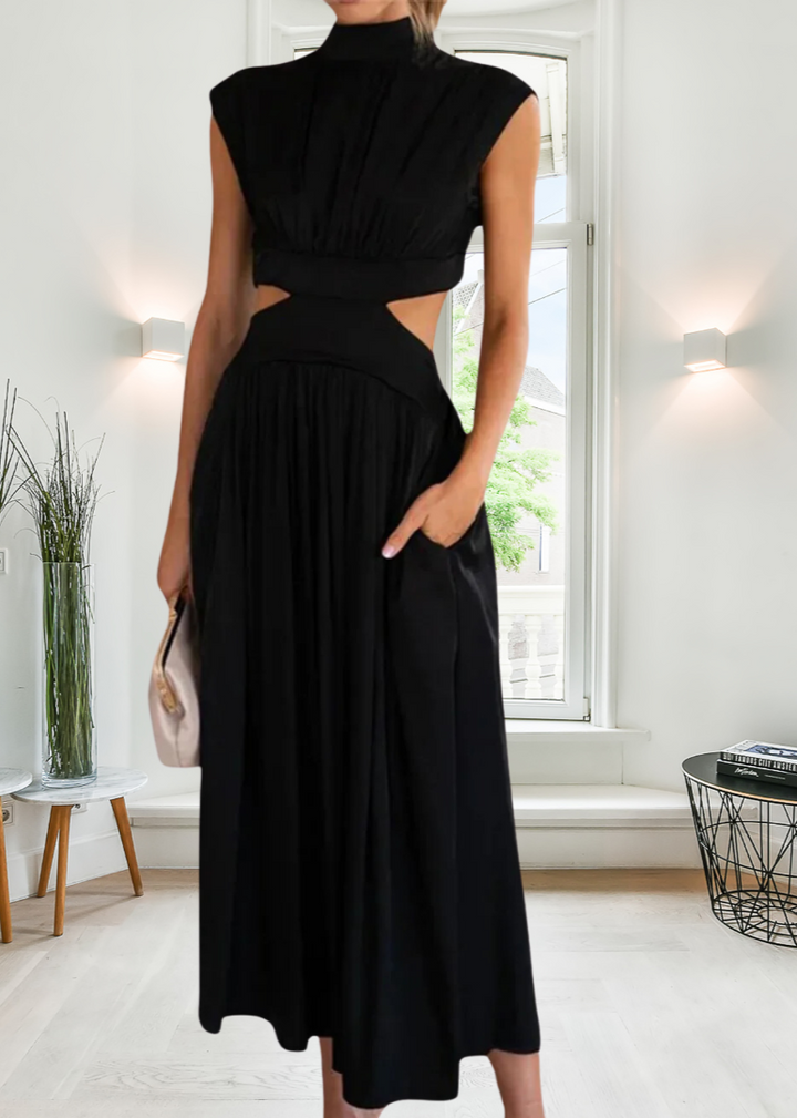 Zaria | Chic Sleeveless A-Line Dress with High Waist