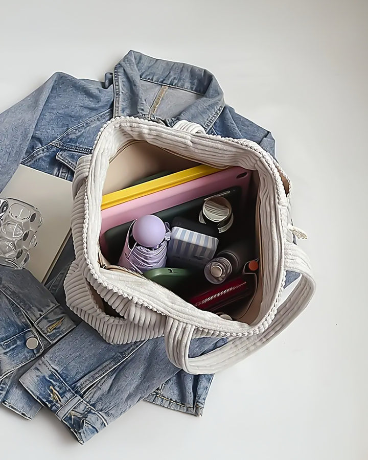 Matilda | Trendy Ribbed Tote Bag