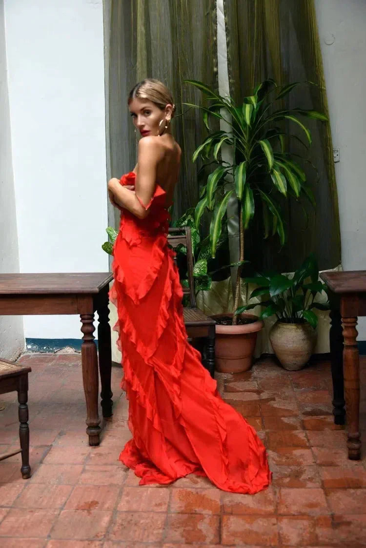 Sara | Ruffled Maxi Dress