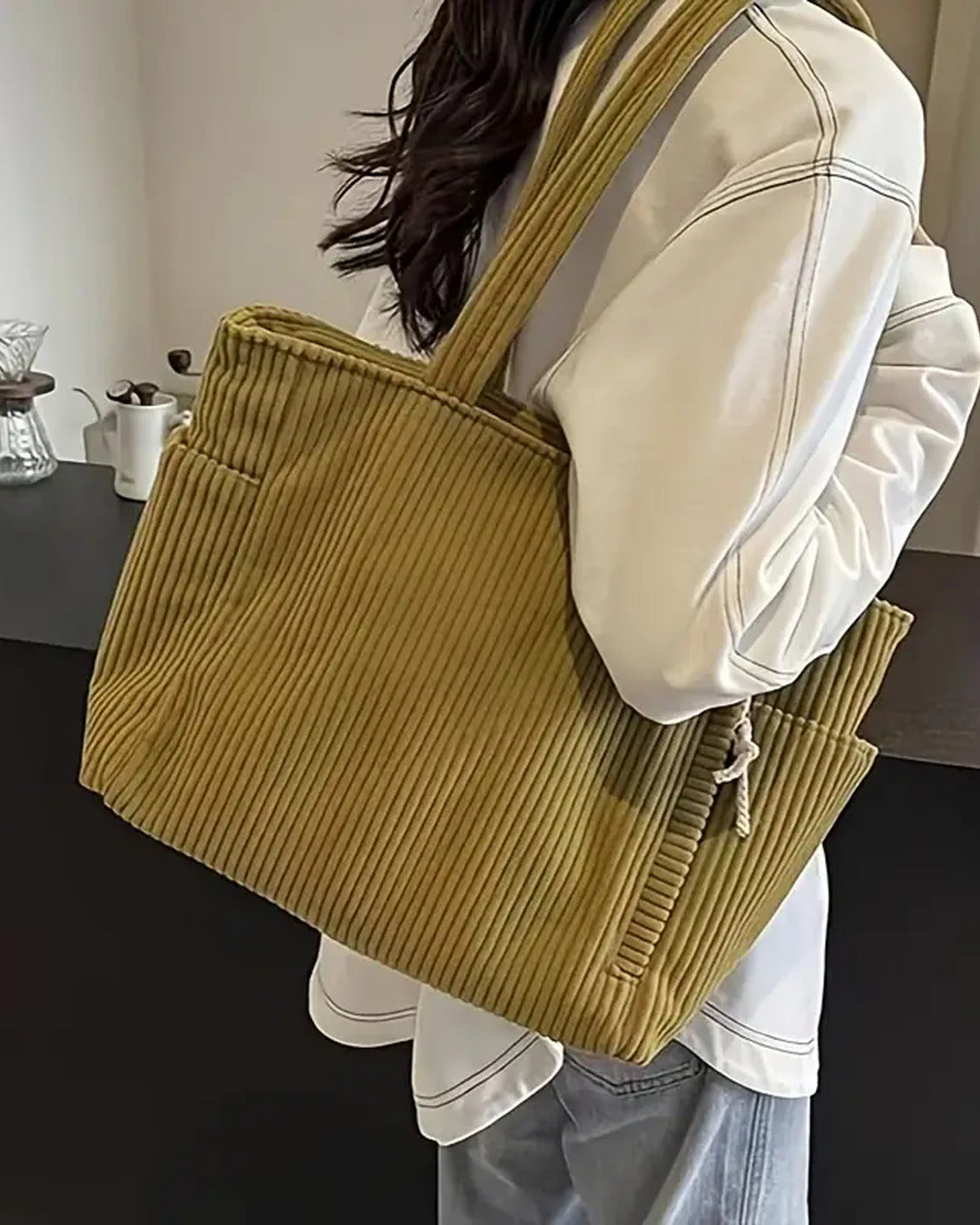 Matilda | Trendy Ribbed Tote Bag