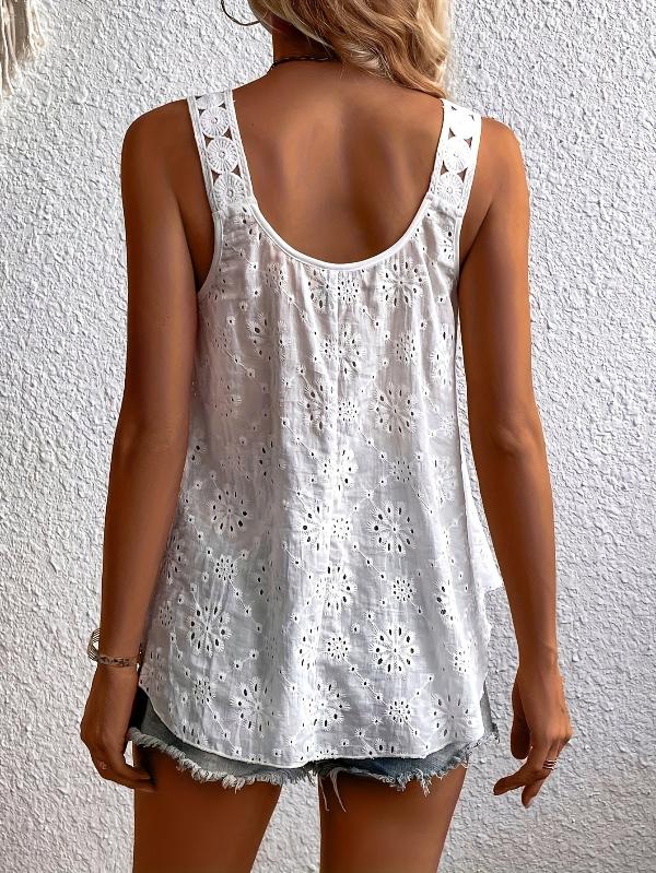 Sandra | Elegant Sleeveless Lace Contrast Top