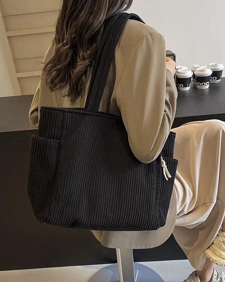 Matilda | Trendy Ribbed Tote Bag