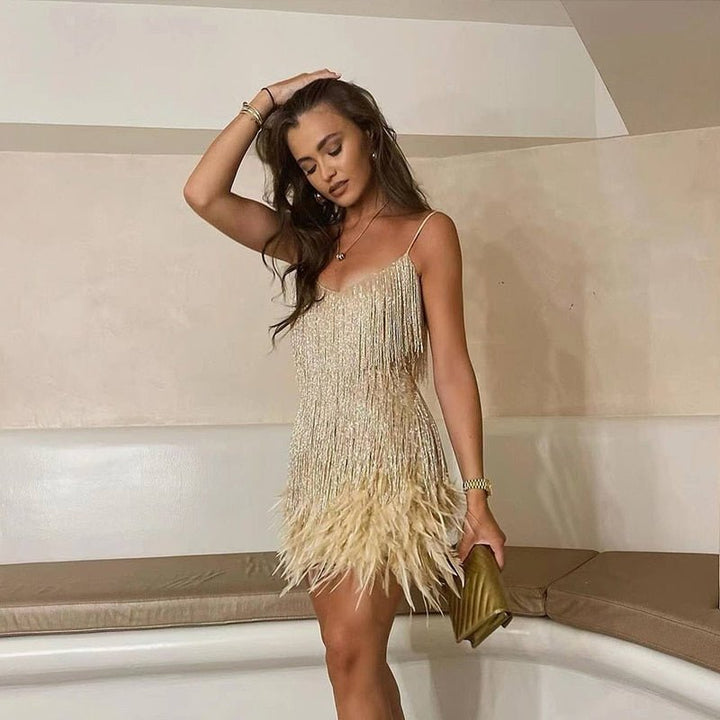 Brielle | Feather Mini Dress