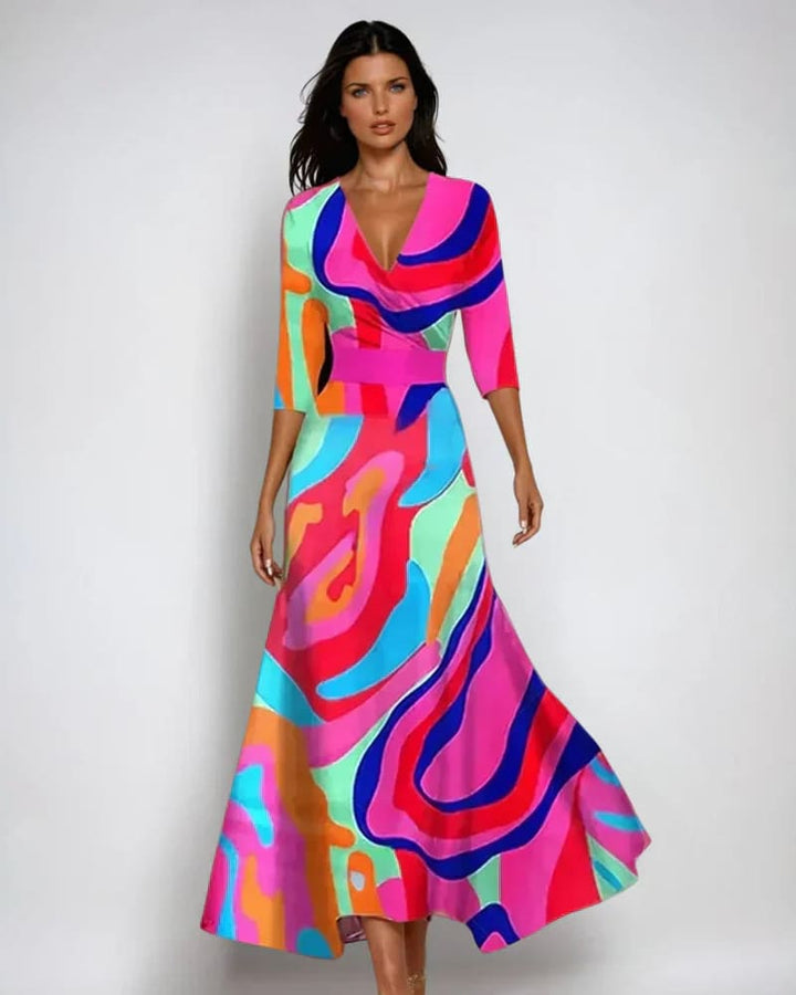 Elle | Elegant Floral Wrap Dress