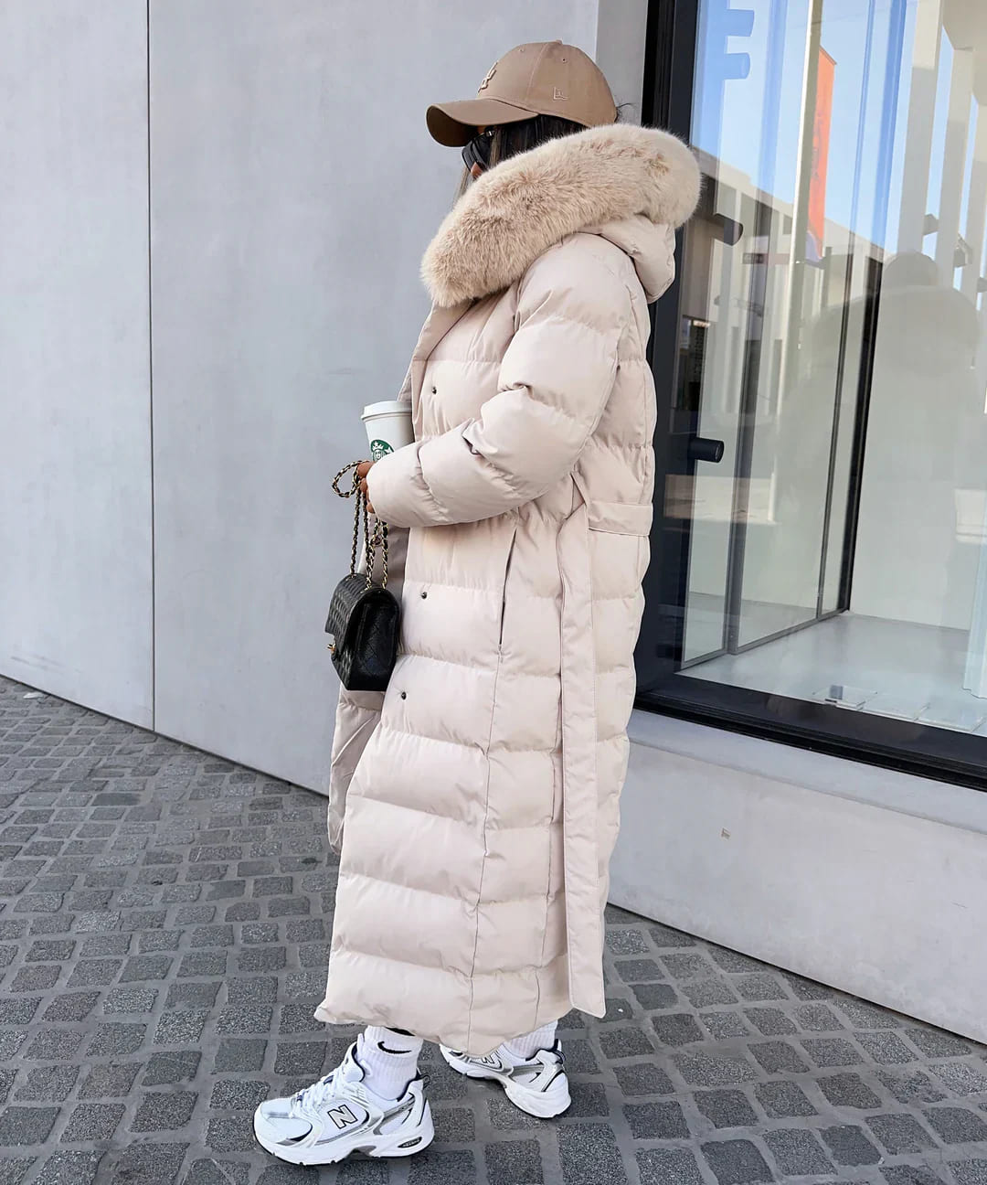 Alyana | Stylish Synthetic Down Winter Jacket with Faux Fur Hood