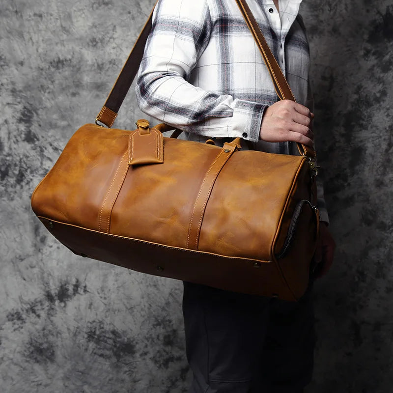 Ethan | Vintage Leather Duffle Bag