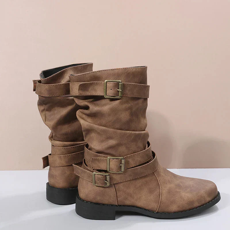 Ashley | Short Cowboy Boots with Buckle Detail