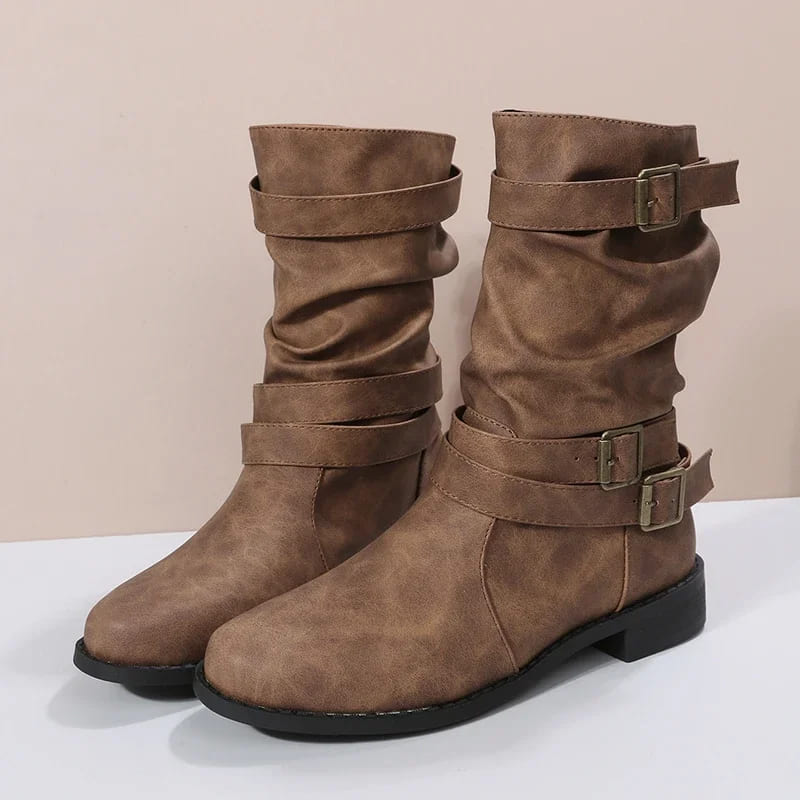 Ashley | Short Cowboy Boots with Buckle Detail