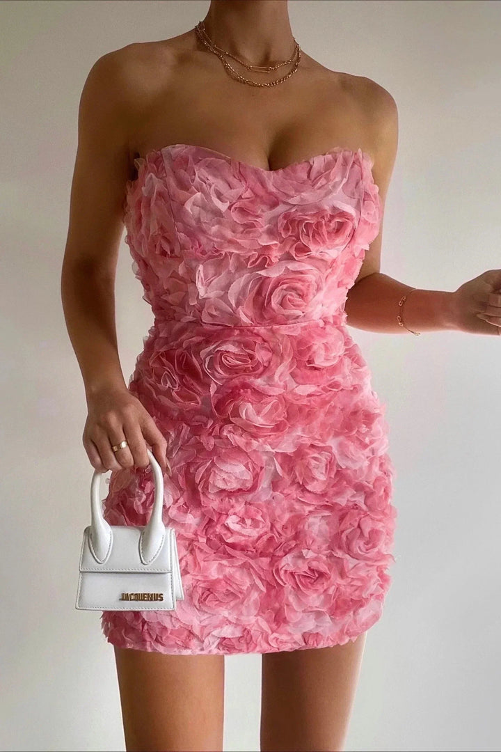 Rosabella | Strapless Rose Dress