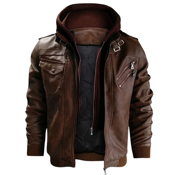 Jacob | Leather Jacket with Hood